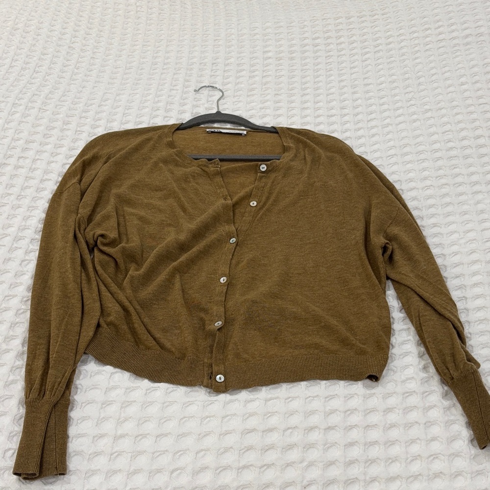 Zara Camel Knit Cardigan